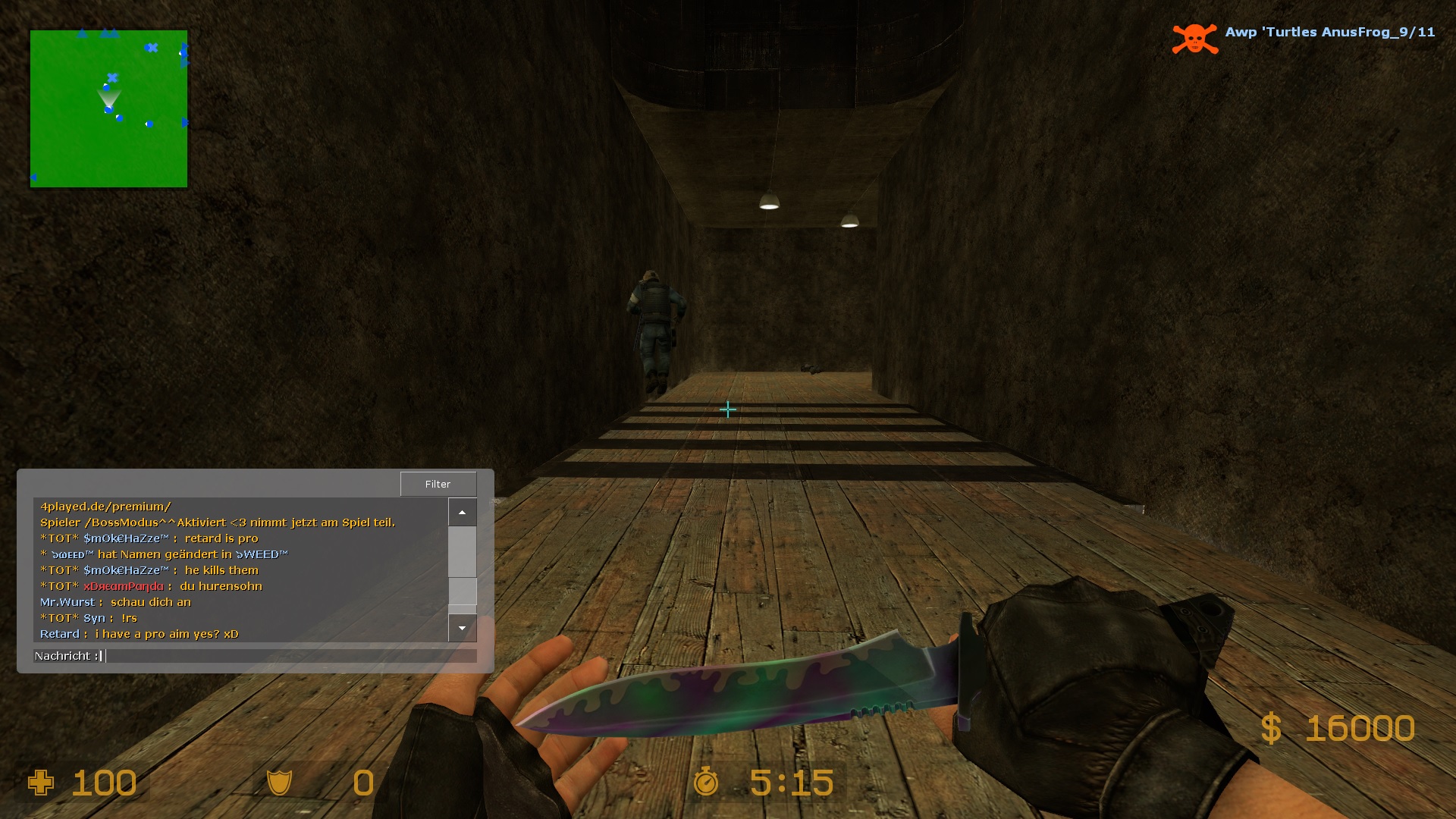 Das ist der screen wo er flamt ...