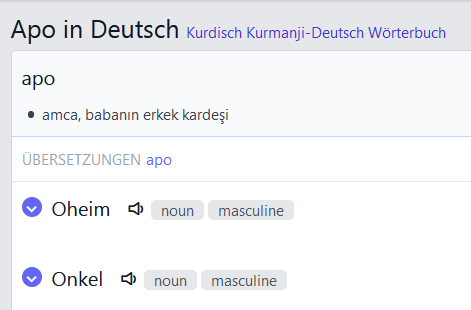 Apo auf Deutsch