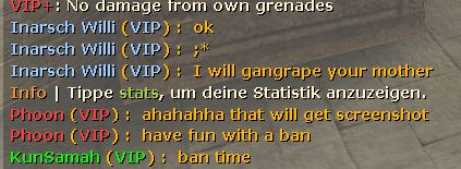 Proof of the insult / screenshot of chat
