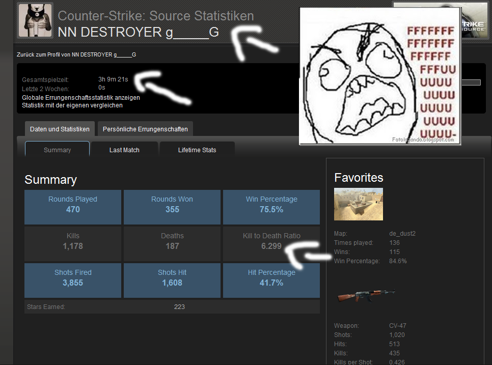 Hahah, hat sicher bemerkt, dass CS:S garnicht mal so leicht ist :D